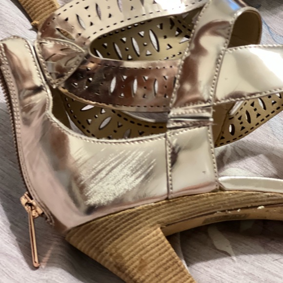Belle by Sigerson Morrison Metallic Heeled Sandals - Picture 3 of 8